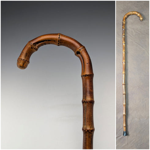 古董男士竹製彎柄手杖 87 厘米